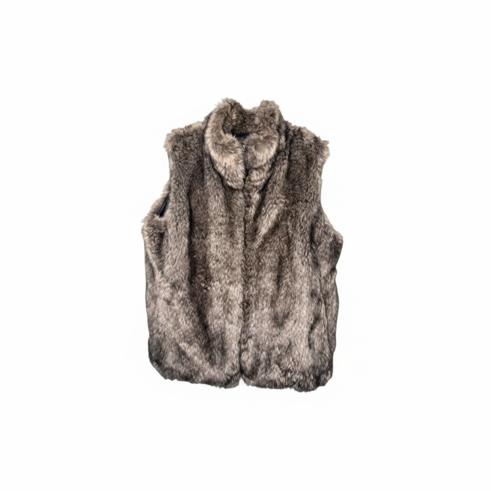 Banana Republic Faux Fur Zip-Up Vest Size M